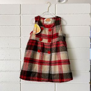 New Toddler Plaid Flannel Jumper Dress, size 4T